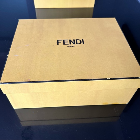 💯 Authentic New FENDI Tulle And Satin High-Heeled Slingbacks Sunflower Color - Picture 8 of 8